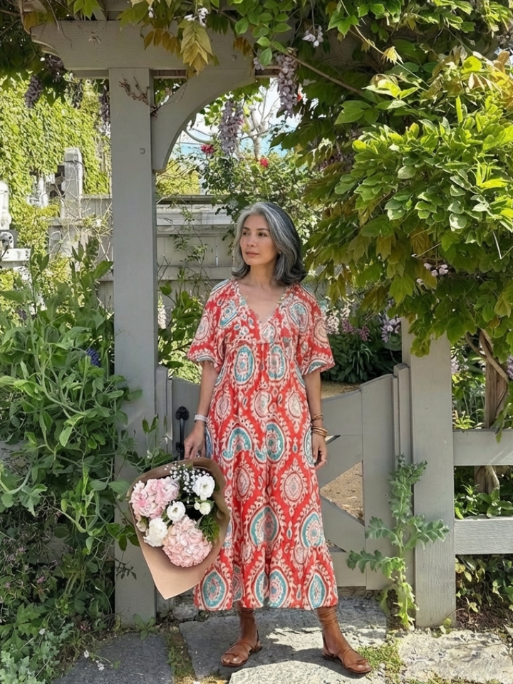 DELACROIX | Robe midi à imprimé paisley Zaria