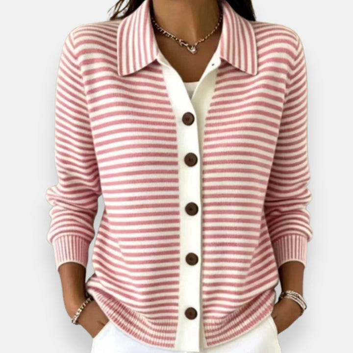 DELACROIX | Cardigan Rayé à Boutons Camille