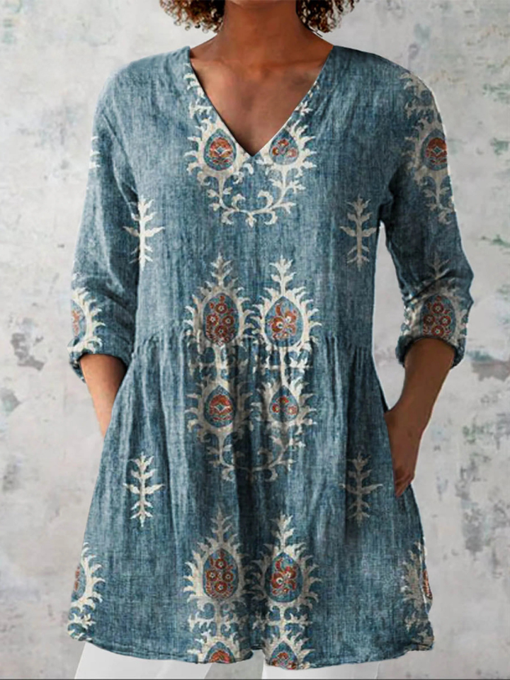 DELACROIX | Blouse Longue Col V Fluide Aveline