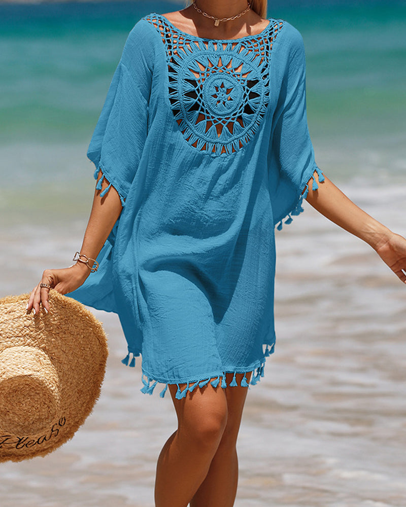 DELACROIX | Couverture de plage avec pompons Nora
