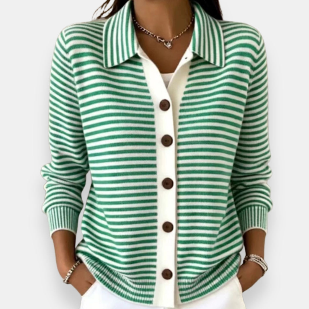 DELACROIX | Cardigan Rayé à Boutons Camille