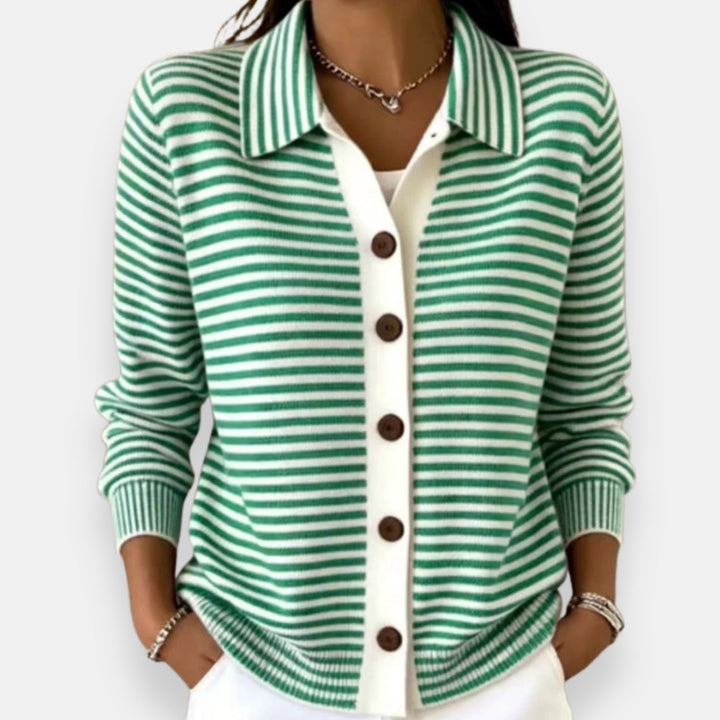 DELACROIX | Cardigan Rayé à Boutons Camille