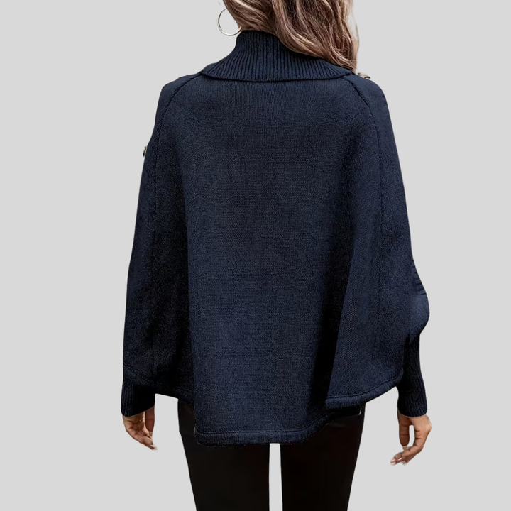 DELACROIX | Poncho Col Roulé Torsadé pour Femme Léa