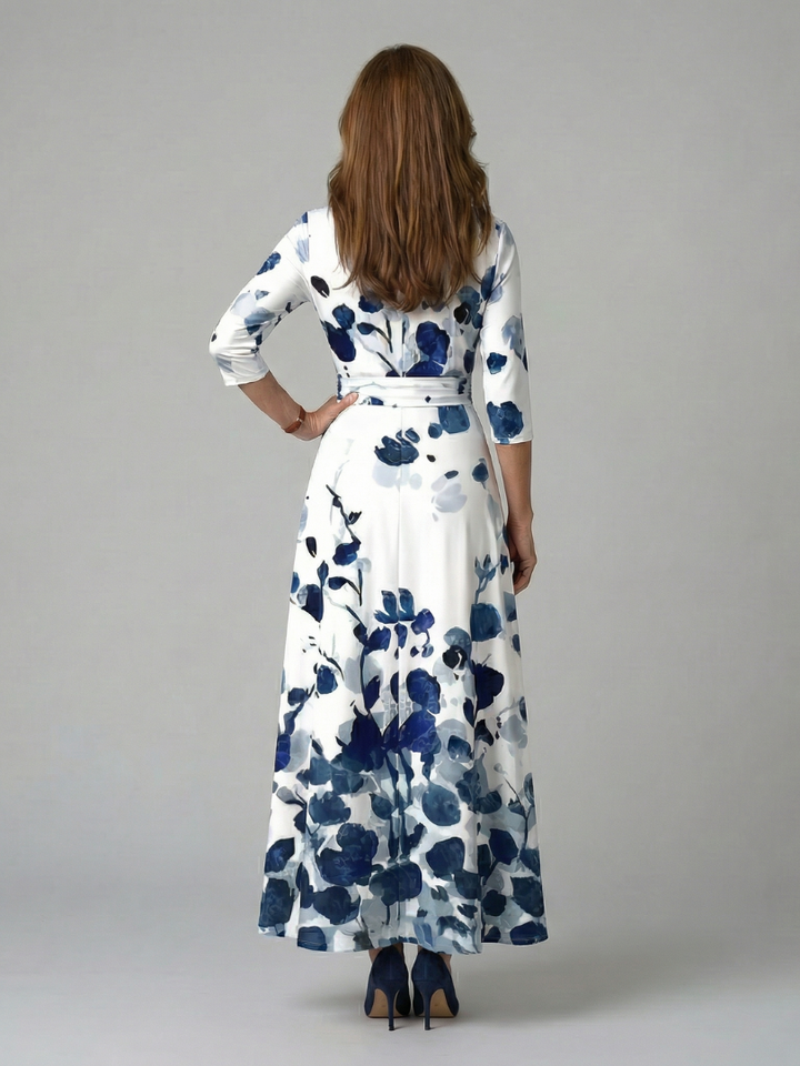 DELACROIX | Robe Midi Croisée à Col Celine