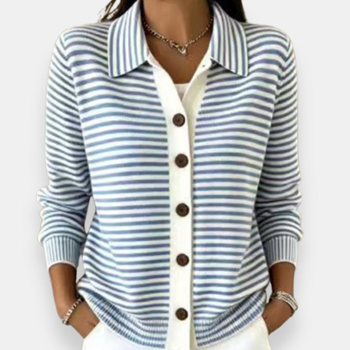 DELACROIX | Cardigan Rayé à Boutons Camille
