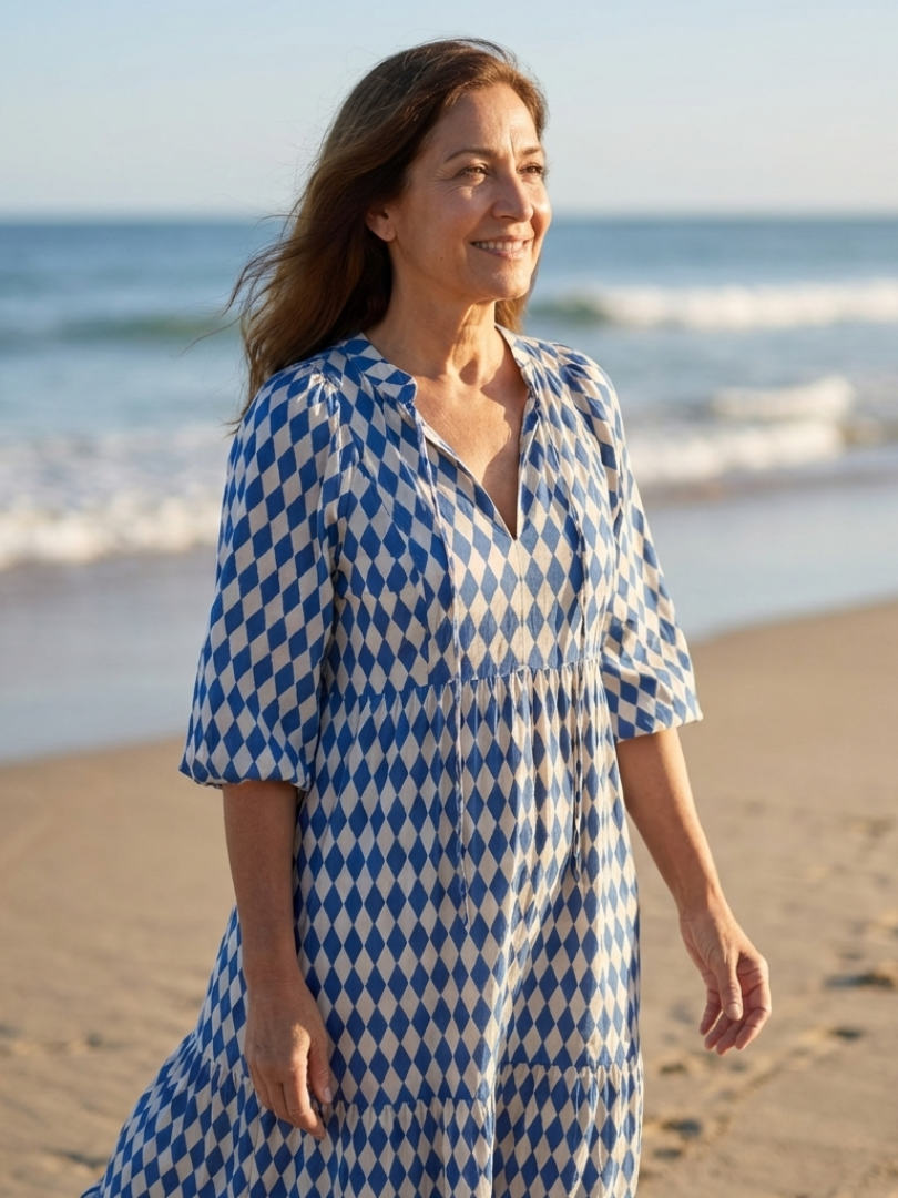 DELACROIX | Robe Midi à Imprimé Diamant Elodie