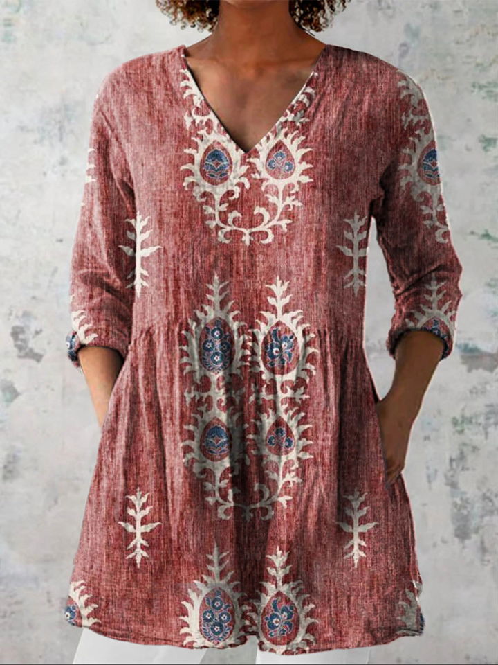 DELACROIX | Blouse Longue Col V Fluide Aveline