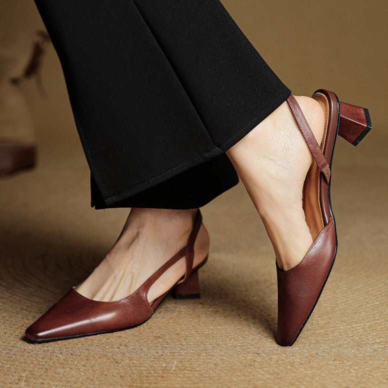 DELACROIX | Escarpins Slingback en Cuir Élina