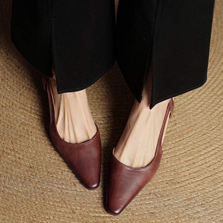 DELACROIX | Escarpins Slingback en Cuir Élina