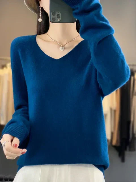 DELACROIX | Pull Col V Maille Douce Martine