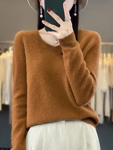 DELACROIX | Pull Col V Maille Douce Martine