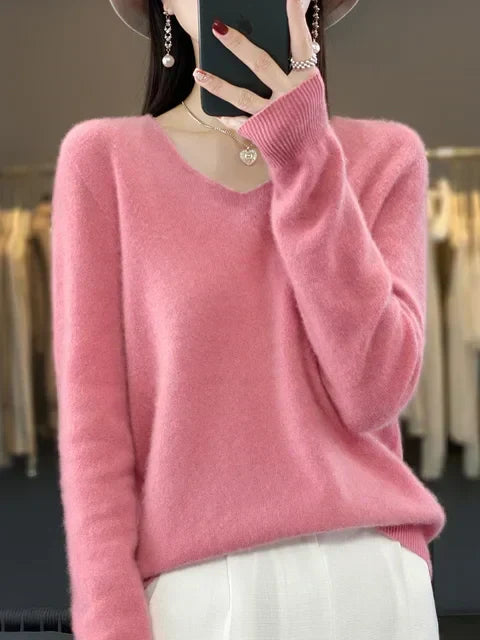 DELACROIX | Pull Col V Maille Douce Martine