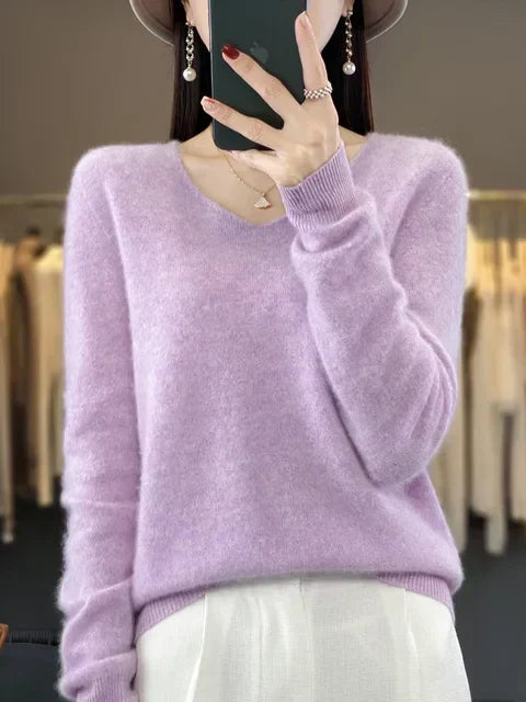 DELACROIX | Pull Col V Maille Douce Martine