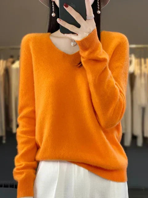 DELACROIX | Pull Col V Maille Douce Martine