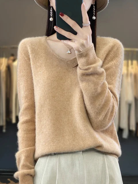 DELACROIX | Pull Col V Maille Douce Martine