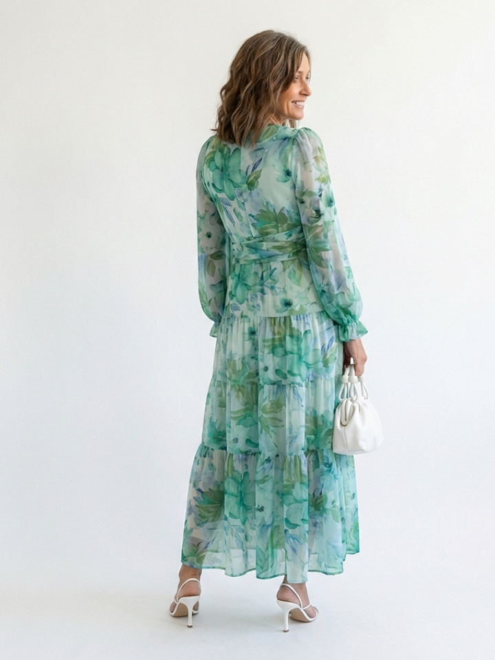 DELACROIX | Robe Maxi Fleurie à Manches Longues Althea