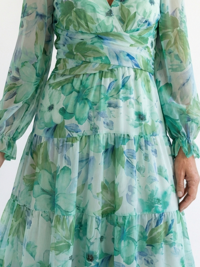 DELACROIX | Robe Maxi Fleurie à Manches Longues Althea