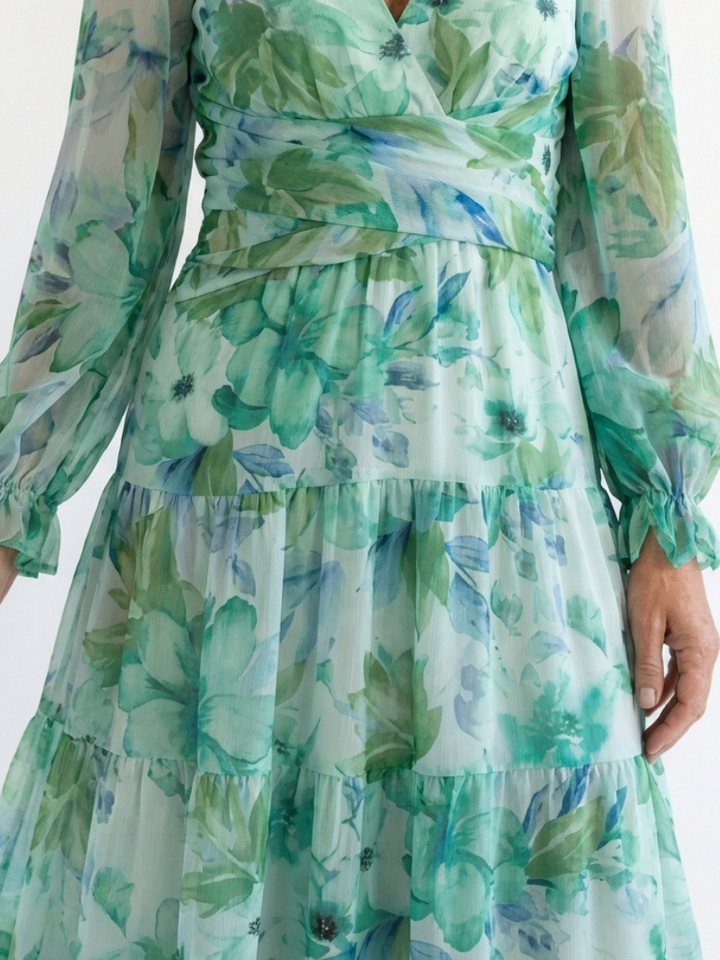 DELACROIX | Robe Maxi Fleurie à Manches Longues Althea