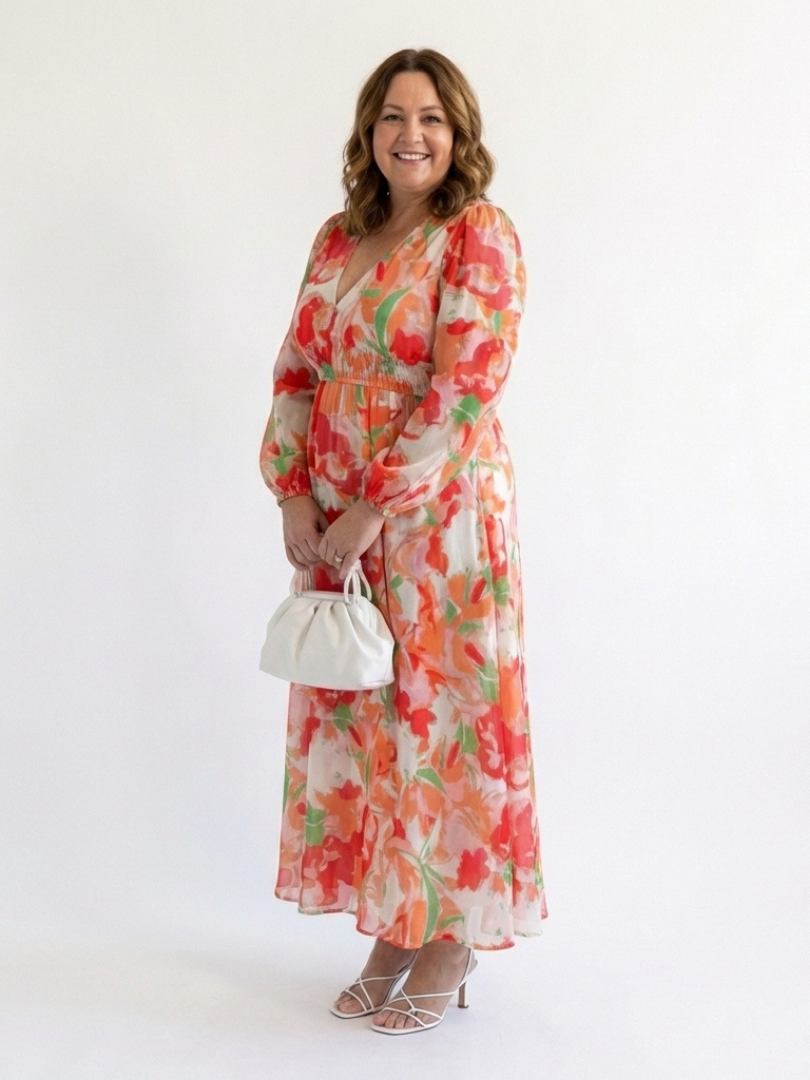 DELACROIX | Robe Maxi Fleurie à Manches Longues Althea