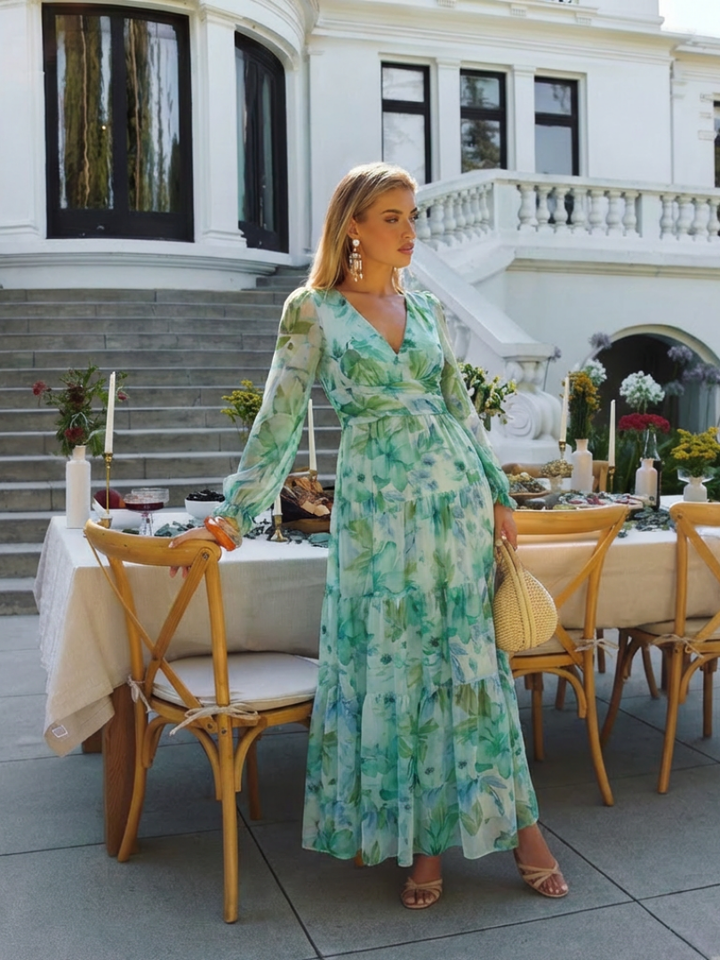 DELACROIX | Robe Maxi Fleurie à Manches Longues Althea