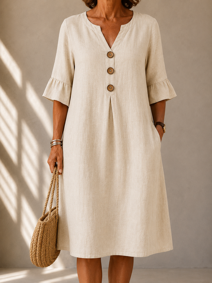 DELACROIX | Robe Boutonnée Pli Creux Charlotte