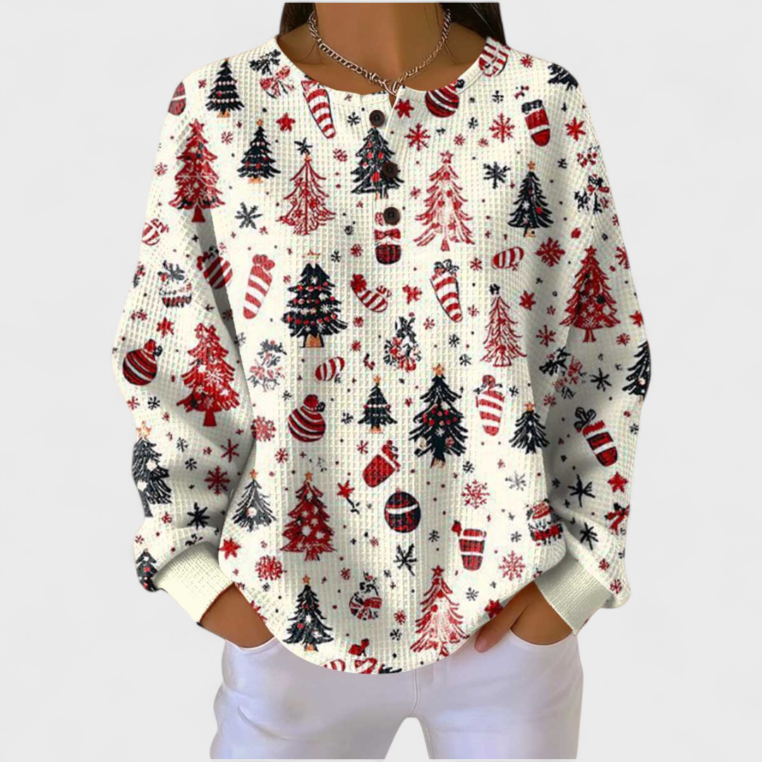 DELACROIX | Pull Gaufré Sapins et Mitaines Isabelle