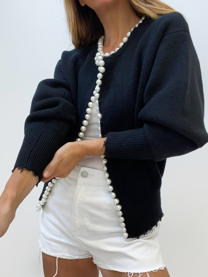 DELACROIX | Cardigan Perlé Col Rond Christine