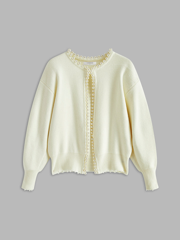 DELACROIX | Cardigan Perlé Col Rond Christine