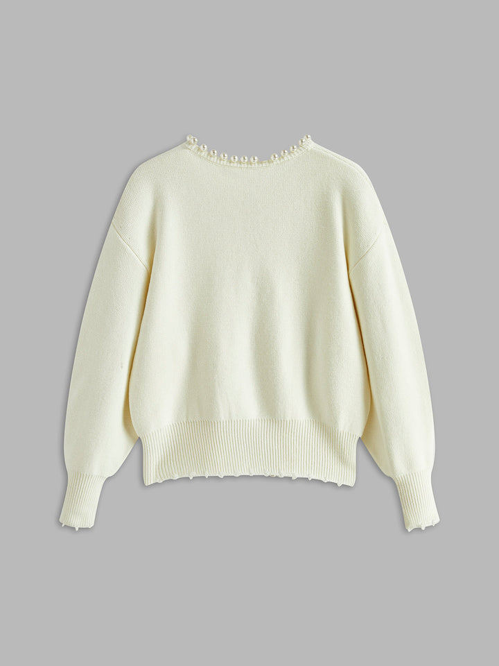 DELACROIX | Cardigan Perlé Col Rond Christine