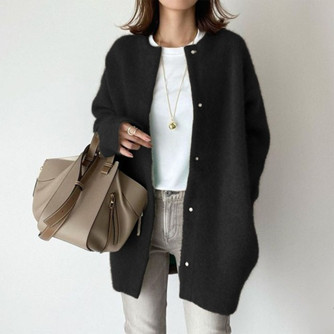 DELACROIX | Cardigan Long Sans Col Léa