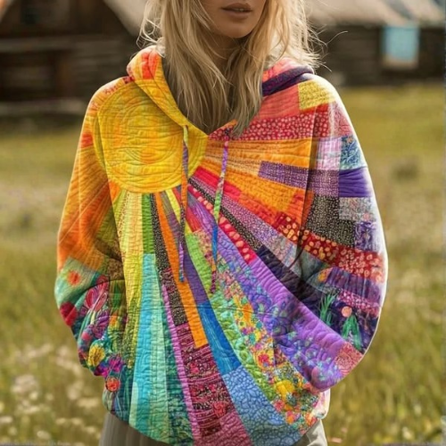 DELACROIX | Sweat à Capuche Matelassé Patchwork Pauline