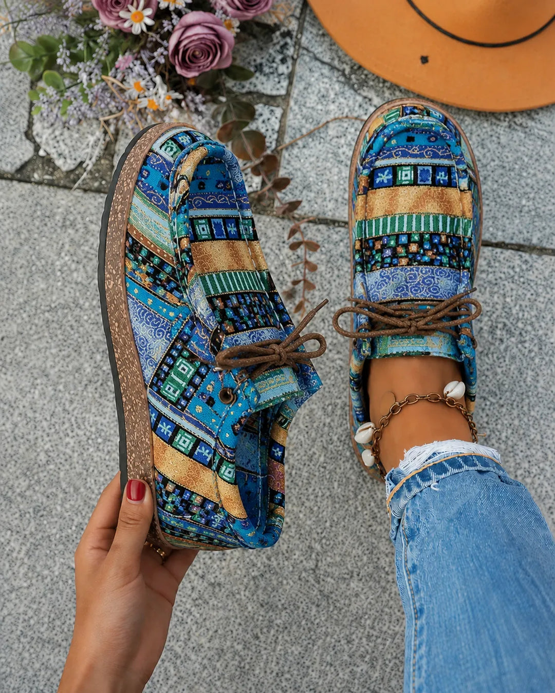 DELACROIX | Mocassins Toile Imprimée Camille