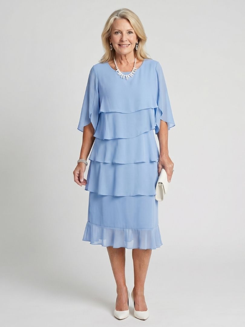 DELACROIX | Robe Midi à Volants Margaux