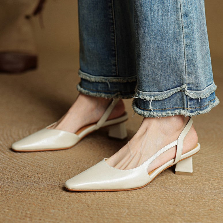 DELACROIX | Escarpins Slingback en Cuir Élina