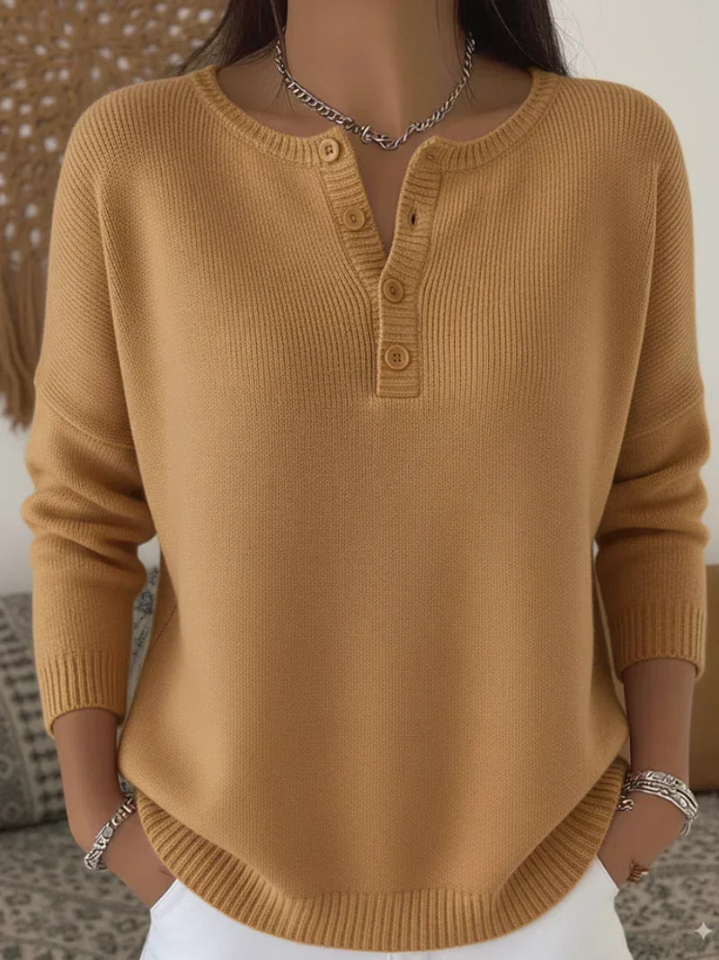DELACROIX | Pull Henley Encolure Boutonnée Amélie