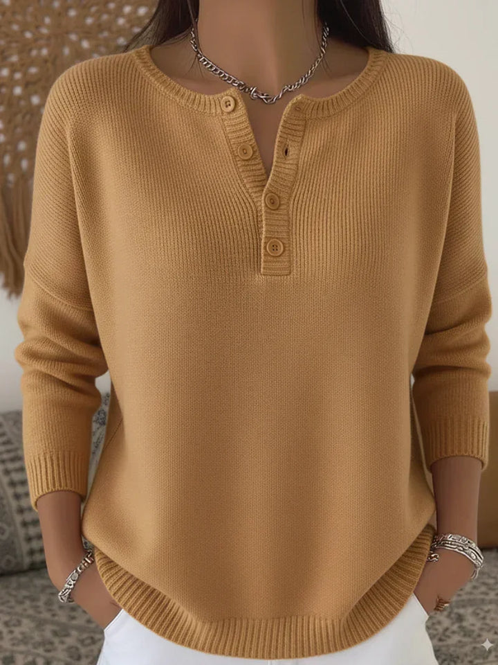 DELACROIX | Pull Henley Encolure Boutonnée Amélie