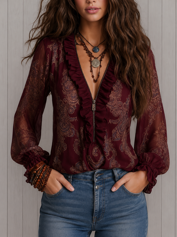 DELACROIX | Blouse Raffinée à Volants Éléonore