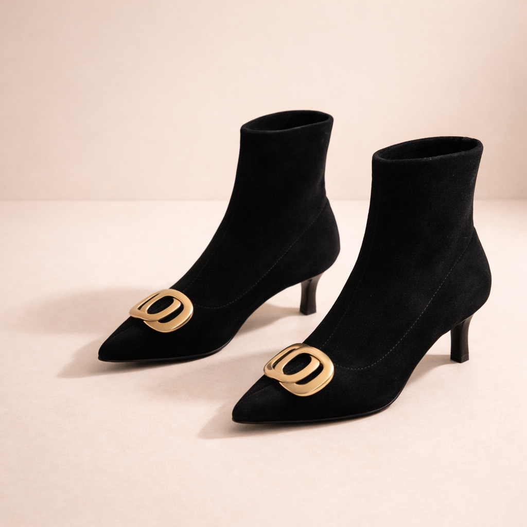 DELACROIX | Bottines Pointues en Velours Juliette
