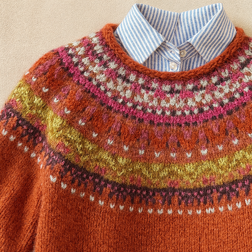 DELACROIX | Pull Jacquard Terracotta Juliette