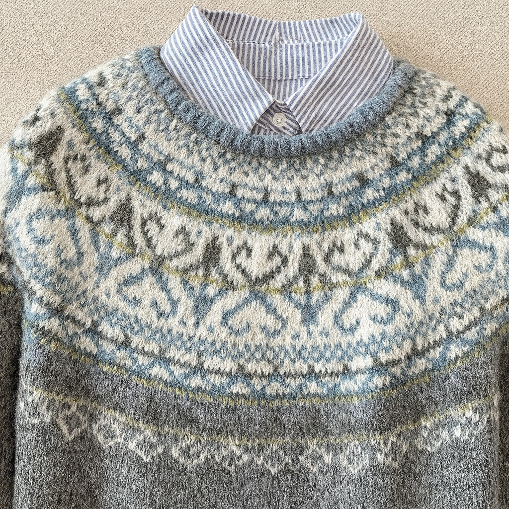 DELACROIX | Pull Maille Empiècement Ivoire Martine