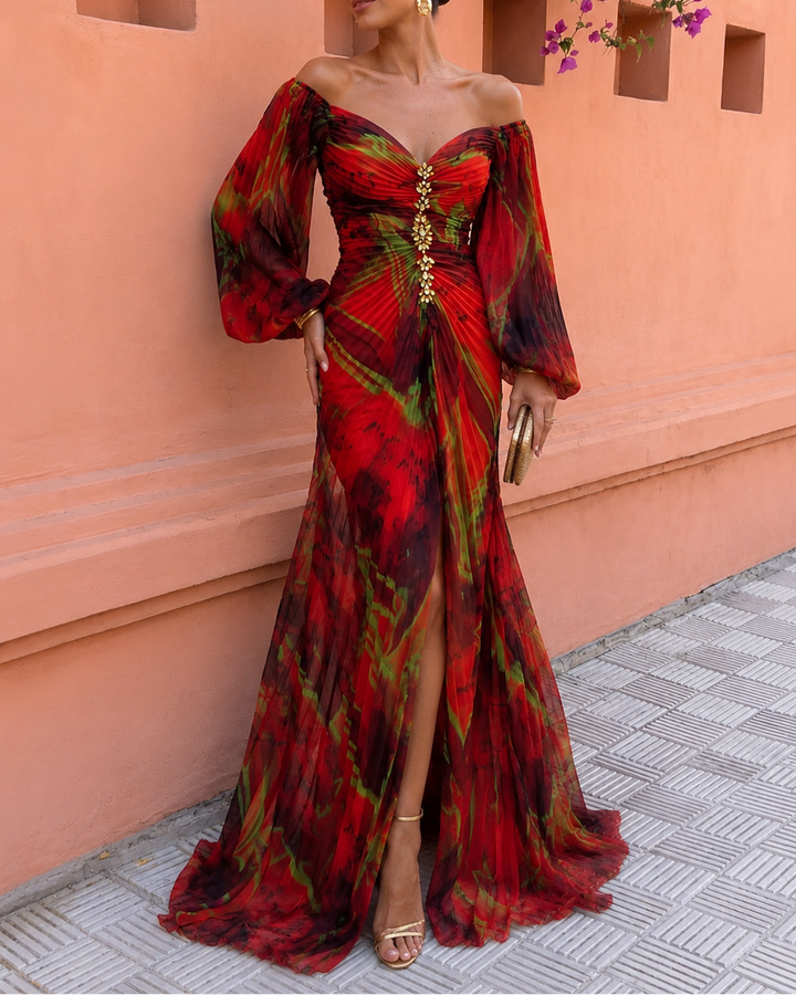DELACROIX | Robe Longue Fleurie Col V Juliette
