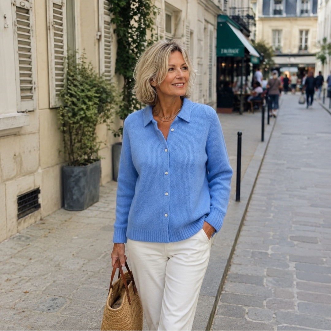 DELACROIX | Cardigan Maille Col Chemise Martine