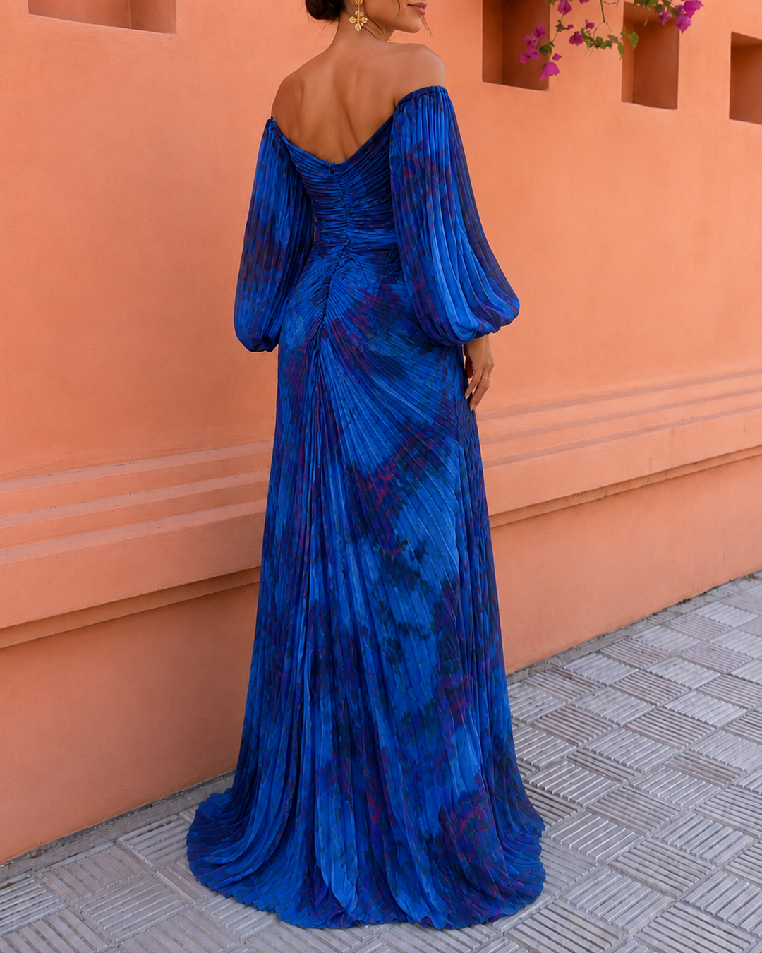 DELACROIX | Robe Longue Fleurie Col V Juliette