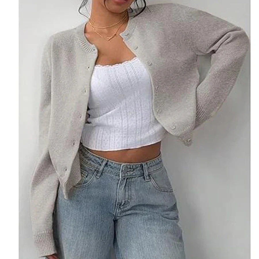 DELACROIX | Cardigan Classique Col Rond Brigitte