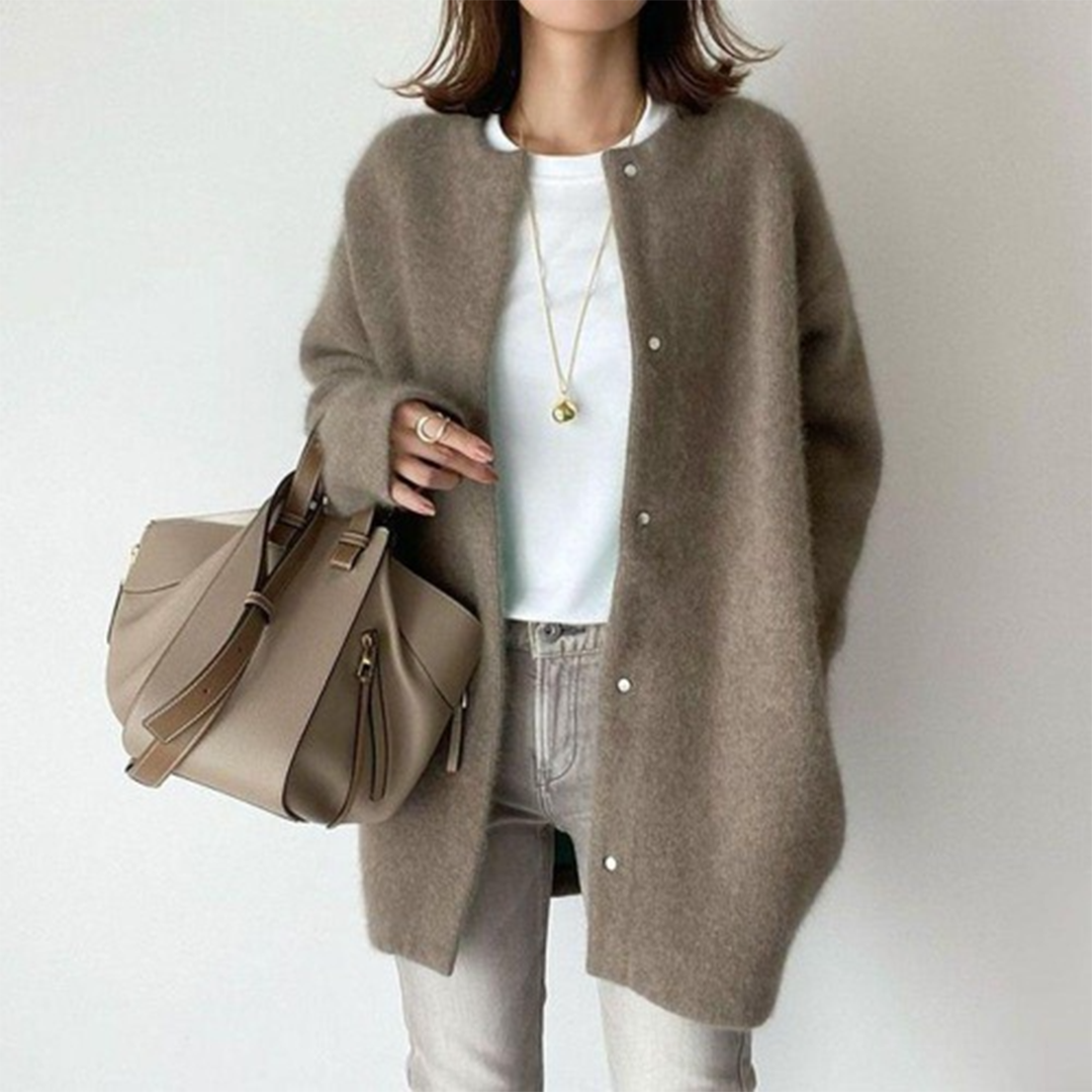 DELACROIX | Cardigan Long Sans Col Léa