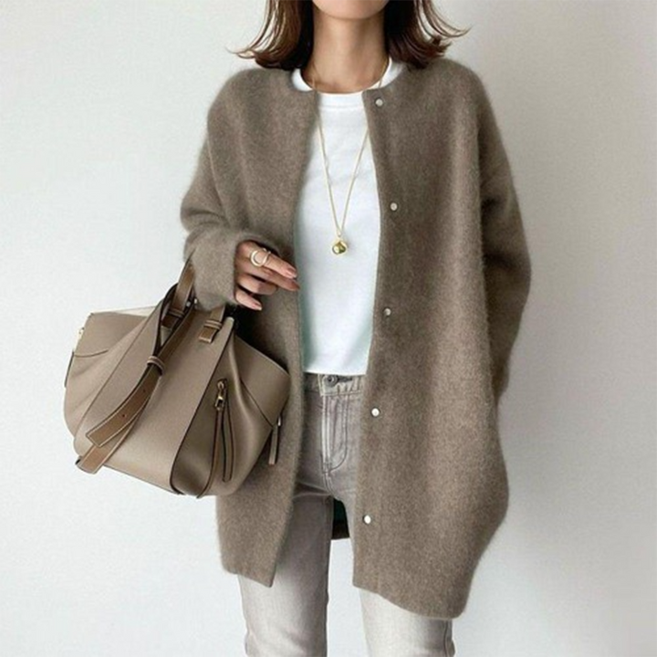 DELACROIX | Cardigan Long Sans Col Léa