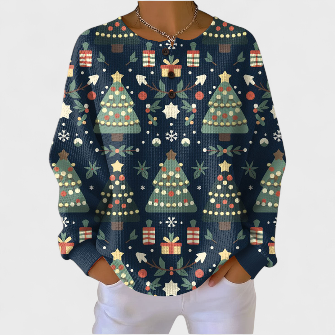 DELACROIX | Pull Gaufré Sapins Décorés Hélène
