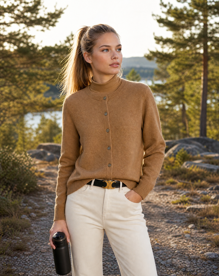 DELACROIX | Cardigan Fin Col Montant Léa