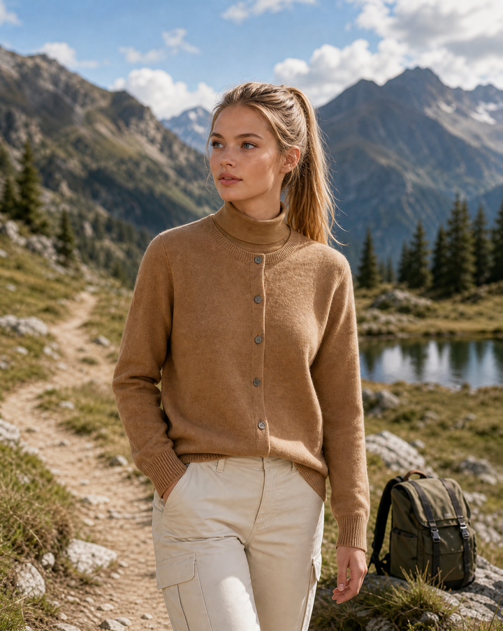 DELACROIX | Cardigan Fin Col Montant Léa