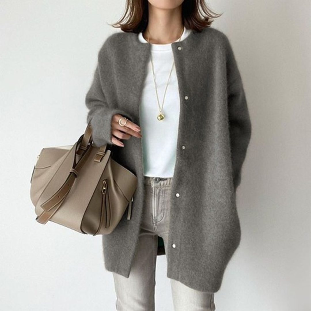DELACROIX | Cardigan Long Sans Col Léa